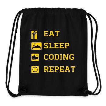 Eat Coding Repeat - Sac à cordon recyclé Stanley/Stella - noir - Devant