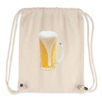 Beer in a glass with foam - Stanley/Stella Recycled Gym Bag - natural - Front