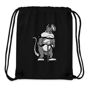 Rat vieux de mauvaise humeur - Sac à cordon recyclé Stanley/Stella - noir - Devant