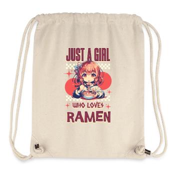 Just A Girl Who Loves Ramen - Stanley/Stella recycelter Gym Bag - Naturweiß - Vorne