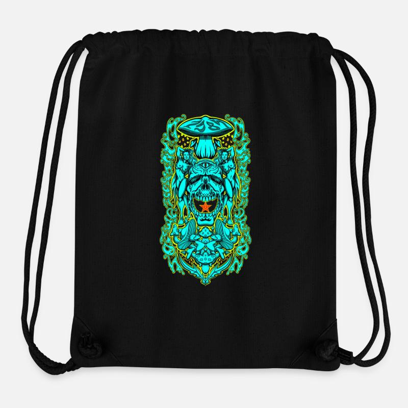 Psychedelisches Schädelportal – Okkulte Pilzvision - Stanley/Stella recycelter Gym Bag - Schwarz