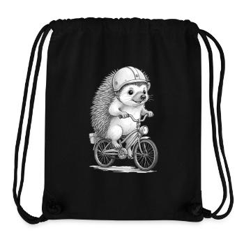 Igelfahrer auf Vintage-Motorrad - Stanley/Stella recycelter Gym Bag - Schwarz - Vorne