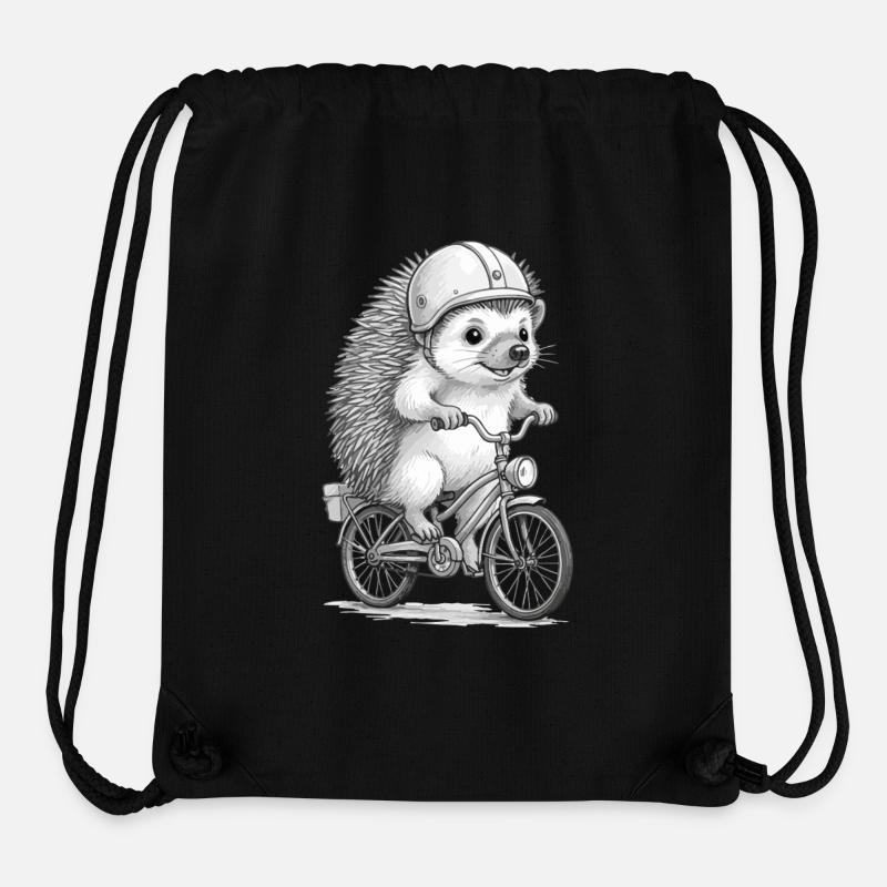 Igelfahrer auf Vintage-Motorrad - Stanley/Stella recycelter Gym Bag - Schwarz