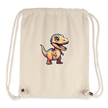 dinosaure dessin animé - Sac à cordon recyclé Stanley/Stella - blanc naturel - Devant