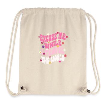 Entschuldigen Sie, während ich die Welt reise Groovy Vintage - Stanley/Stella recycelter Gym Bag - Naturweiß - Vorne