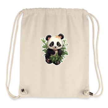 Panda Mignon - Sac à cordon recyclé Stanley/Stella - blanc naturel - Devant