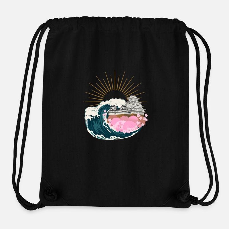 Japan Wave - Stanley/Stella recycelter Gym Bag - Schwarz