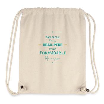 Beau père formidable mais je gère - Sac à cordon recyclé Stanley/Stella - blanc naturel - Devant