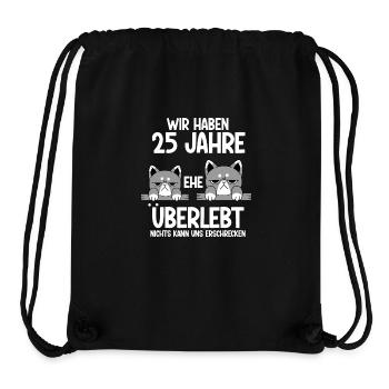 25 Jahre Ehe überlebt Silberhochzeit Hochzeitstag - Stanley/Stella recycelter Gym Bag - Schwarz - Vorne