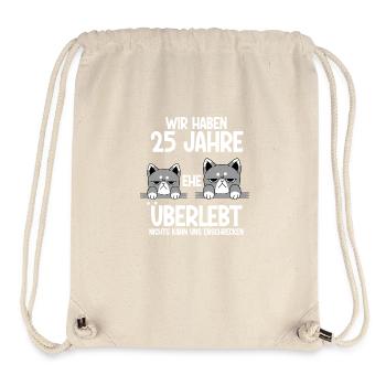25 Jahre Ehe überlebt Silberhochzeit Hochzeitstag - Stanley/Stella recycelter Gym Bag - Naturweiß - Vorne