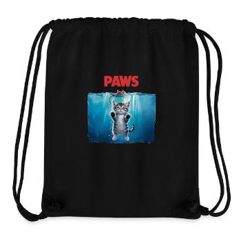 PAWS Katzen Parodie – Lustiges Jaws Design für Kat - Stanley/Stella recycelter Gym Bag - Schwarz - Vorne