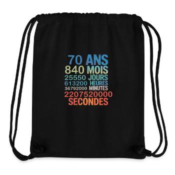 70 Ans – 840 Mois, 25 550 Jours, 2,2 Milliard - Stanley/Stella recycelter Gym Bag - Schwarz - Vorne