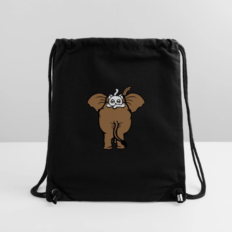 Chat Éléphant Équipe de marche Couché 2 Amis Mignon Sac à cordon recyclé Stanley/Stella