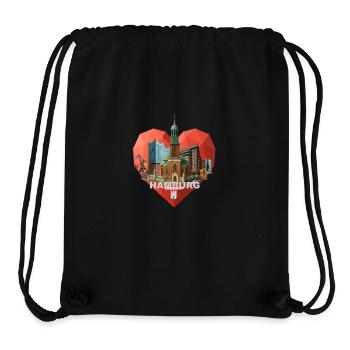 Herz für Hamburg – Low-Poly Skyline Collagen Shirt - Stanley/Stella recycelter Gym Bag - Schwarz - Vorne