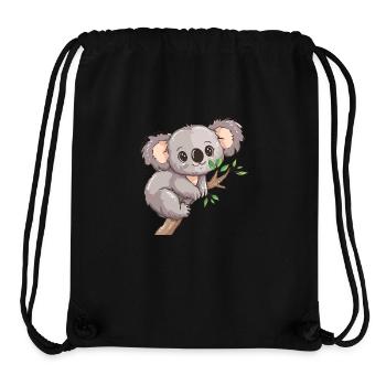 Happy koala ours koala sur bambou - Sac à cordon recyclé Stanley/Stella - noir - Devant