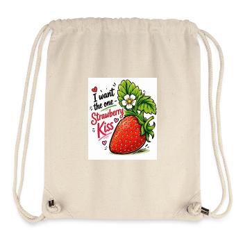 Baiser à la fraise - Sac à cordon recyclé Stanley/Stella - blanc naturel - Devant