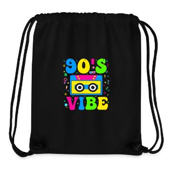 Stimmung der 90er Jahre Mode Mode der 90er Jahre Themen-Outfit der 90er Jahre Neunziger Jahre - Stanley/Stella recycelter Gym Bag - Schwarz - Vorne