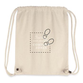Verlassen Sie Ihre Komfortzone - Stanley/Stella recycelter Gym Bag - Naturweiß - Vorne