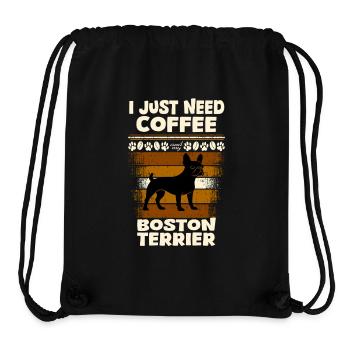 Hund Boston Terrier Kaffee - Stanley/Stella recycelter Gym Bag - Schwarz - Vorne
