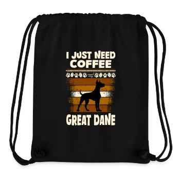Café Great Dane - Sac à cordon recyclé Stanley/Stella - noir - Devant