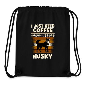 just need dog and coffee - husky - Stanley/Stella Recycled Gym Bag - black - Front