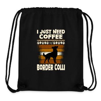 Café Border colli - Sac à cordon recyclé Stanley/Stella - noir - Devant