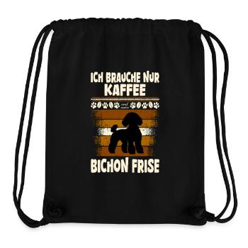 Bichon frisé - Sac à cordon recyclé Stanley/Stella - noir - Devant
