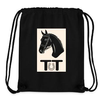 Pferdesport Turniertrotrel mit Hufeisen - Stanley/Stella recycelter Gym Bag - Schwarz - Vorne