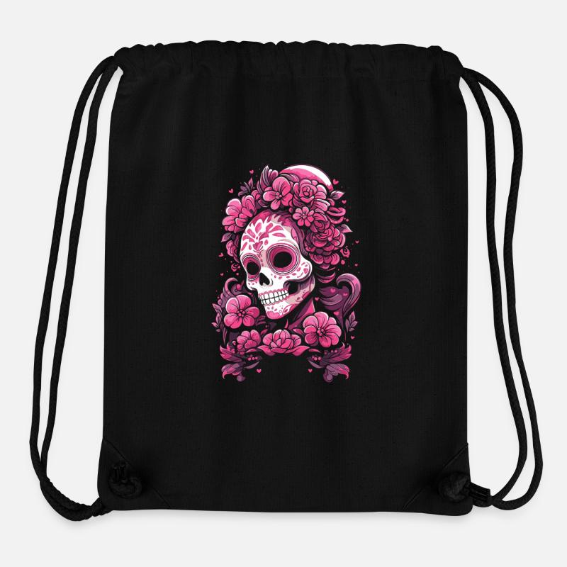 Totenkopf mexikanisch muertos tag der toten pink - Stanley/Stella recycelter Gym Bag - Schwarz