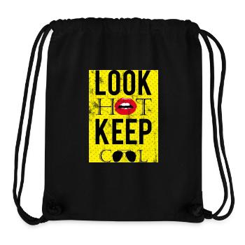 Pop Art / Graphic Novel: Look Hot, Keep Cool - Lèvres - Sac à cordon recyclé Stanley/Stella - noir - Devant