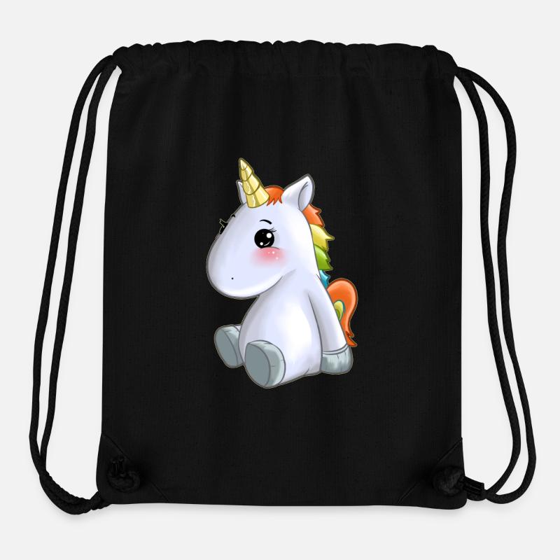 douce crinière colorée licorne - Sac à cordon recyclé Stanley/Stella - noir