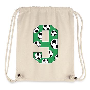 9 Birthday Football Green - Stanley/Stella Recycled Gym Bag - natural - Front