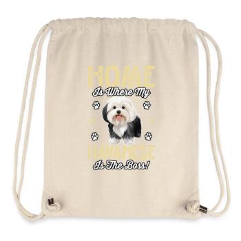 La maison, c’est là où mon bichon havanais est le chef - Sac à cordon recyclé Stanley/Stella - blanc naturel - Devant