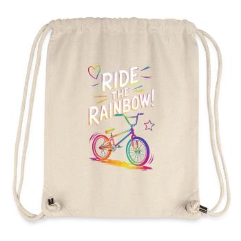 Vibrant Rainbow Bicycle Design - Stanley/Stella Recycled Gym Bag - natural - Front