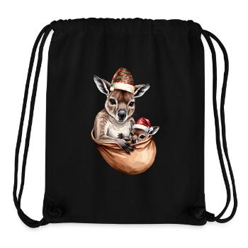 Christmas kangaroos - Stanley/Stella Recycled Gym Bag - black - Front