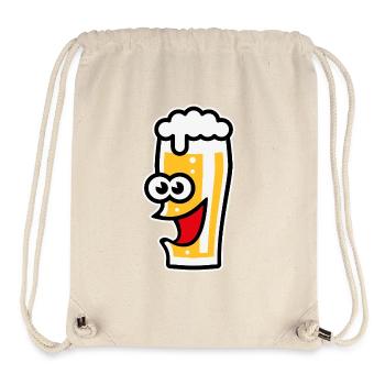 Happy Bierglas (Bier / Willibecher / Lustig / 4C) - Stanley/Stella recycelter Gym Bag - Naturweiß - Vorne