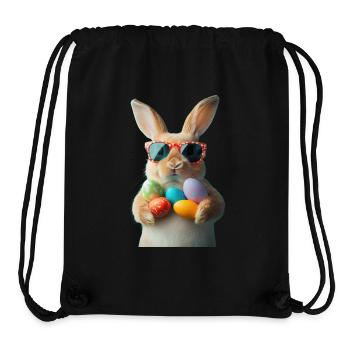Lapin de Pâques - Sac à cordon recyclé Stanley/Stella - noir - Devant