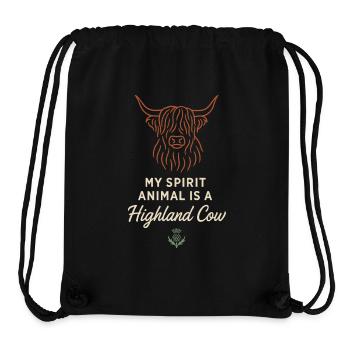 Highland Cow Rustic Animal Cute - Stanley/Stella Recycled Gym Bag - black - Front