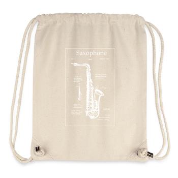 Noir-Saxophon-Bauplan - Stanley/Stella recycelter Gym Bag - Naturweiß - Vorne