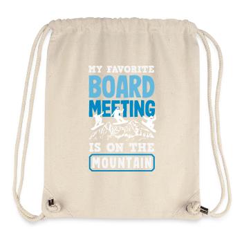 Snowboarding Snowboard Meeting Chairlift - Stanley/Stella Recycled Gym Bag - natural - Front