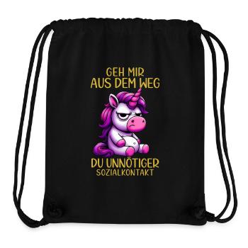 Get out of my way, you unnecessary social contact - Stanley/Stella Recycled Gym Bag - black - Front