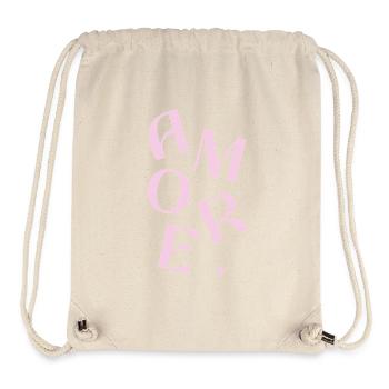Pink Amore Text Design - Stanley/Stella Recycled Gym Bag - natural - Front