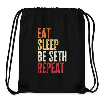 Iss, schlaf, sei Seth, wiederhole Retro-Name - Stanley/Stella recycelter Gym Bag - Schwarz - Vorne