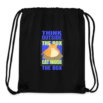 Think Outside the Box Cat Inside the Box - Stanley/Stella Recycled Gym Bag - black - Front
