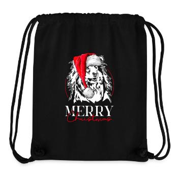 Santa Langhaar Collie Merry Christmas Wilsigns - Stanley/Stella recycelter Gym Bag - Schwarz - Vorne