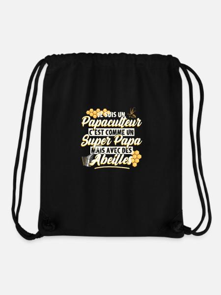 Papa apiculteur cadeau fête des pères: Papaculteur - Sac à cordon recyclé Stanley/Stella - noir
