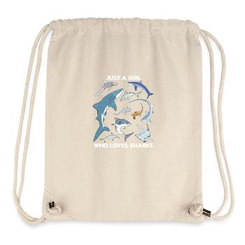 Just a girl who loves Sharks - Stanley/Stella recycelter Gym Bag - Naturweiß - Vorne