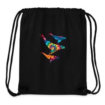 Buckelwale Tie Dye - Stanley/Stella recycelter Gym Bag - Schwarz - Vorne
