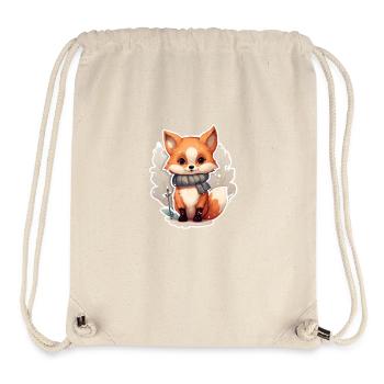 Fuchs im Winterlook - Stanley/Stella recycelter Gym Bag - Naturweiß - Vorne