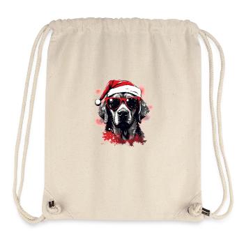 Magical Labrador Christmas dog in the snow - Stanley/Stella Recycled Gym Bag - natural - Front